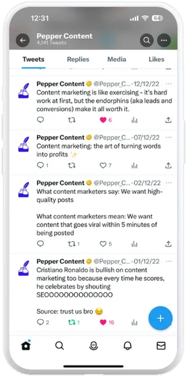 Pepper Content tweets
